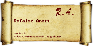 Rafaisz Anett névjegykártya